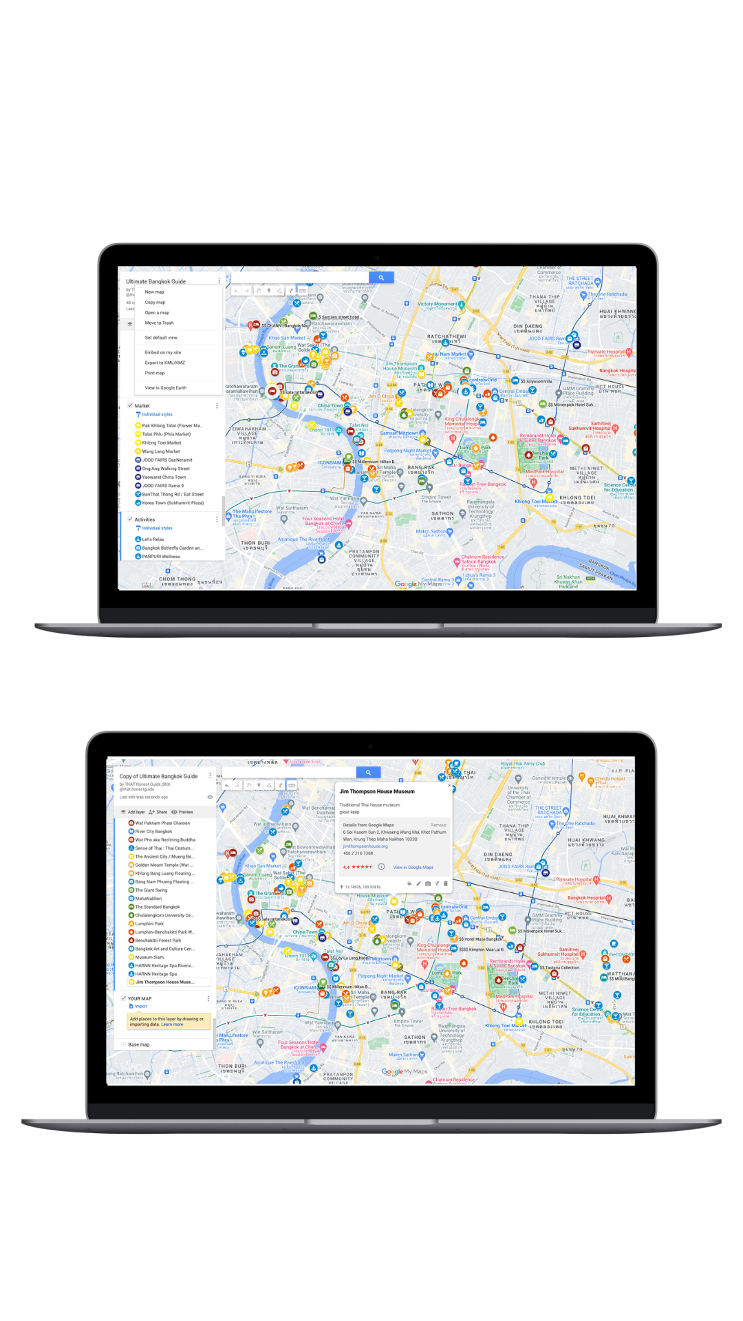 Ultimate Bangkok Guide + 200 locations saved on Google My Map
